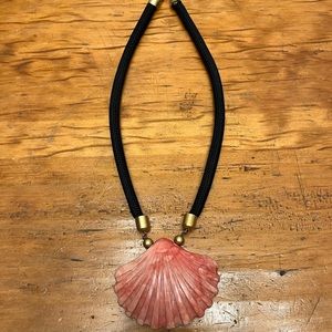 Salmon pink shell necklace